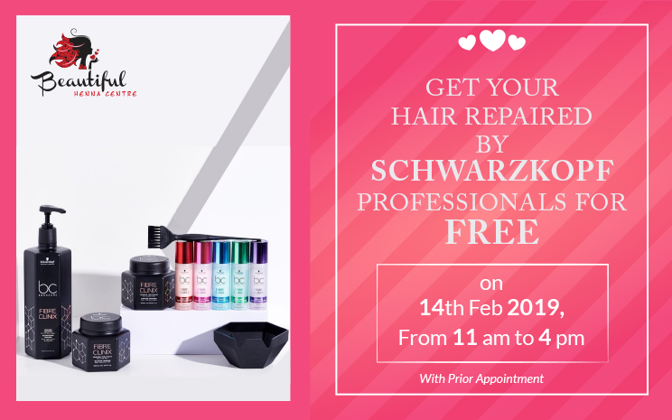 Enjoy a free hair repair session by Schwarzkopf Professionals on Valentine’s Day